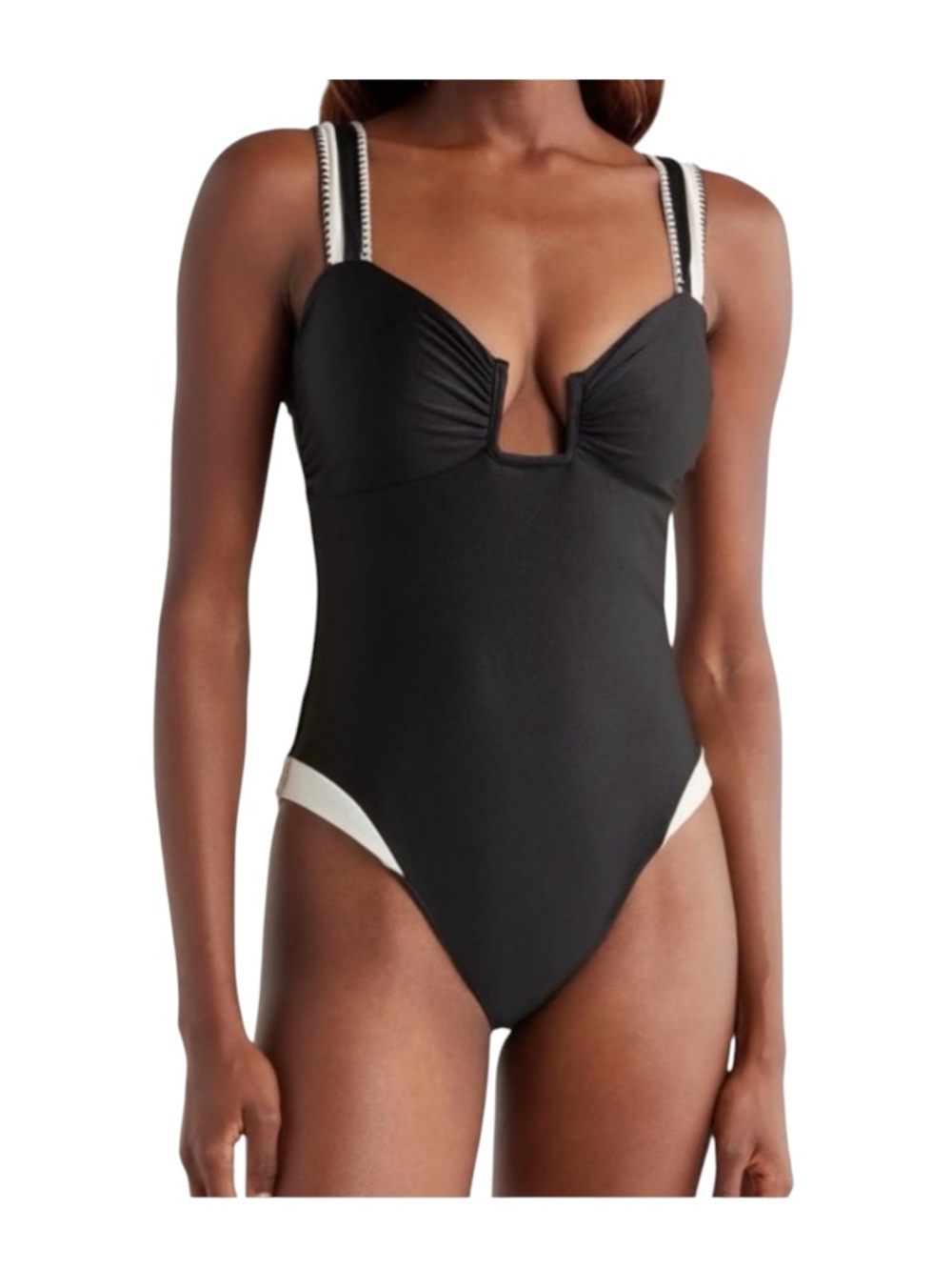 Boamar Carla One-Piece Swimsuit XS Black Contrast Trim Colombian Designer NWT